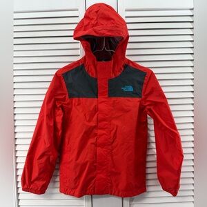 The North Face size M 10/12 Red/orange and Black Hooded Kids' Hyvent Rain Jacket